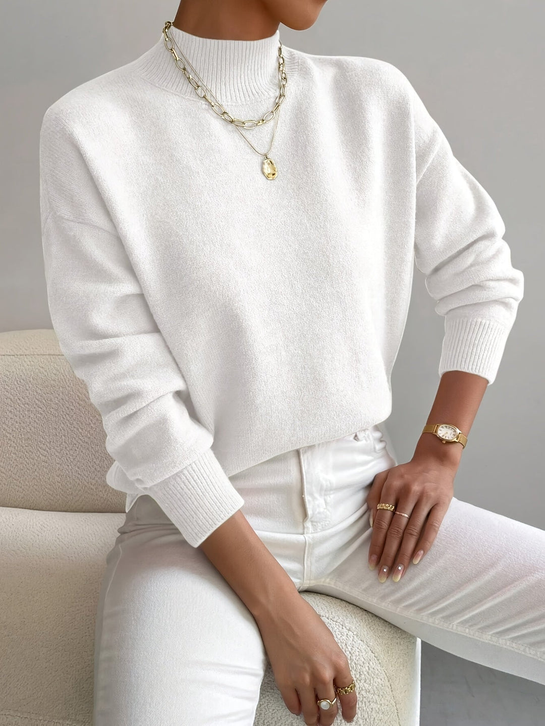 Women's Stand Collar Knit Sweater