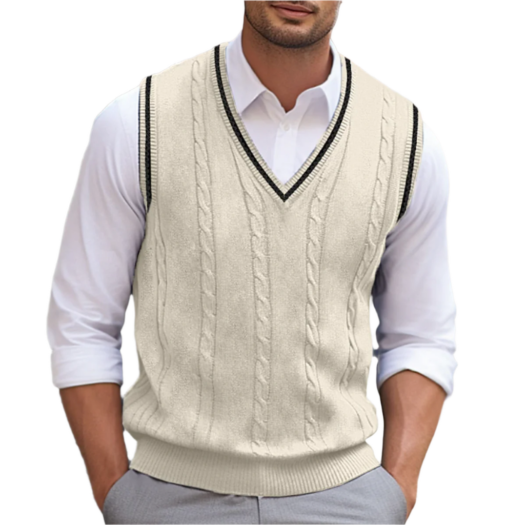 Men's Sleeveless V Neck Knit Vest