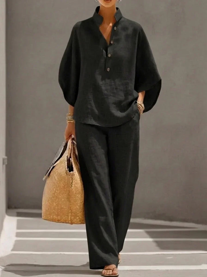 Women's Batwing Sleeve Wide Leg Pants Set