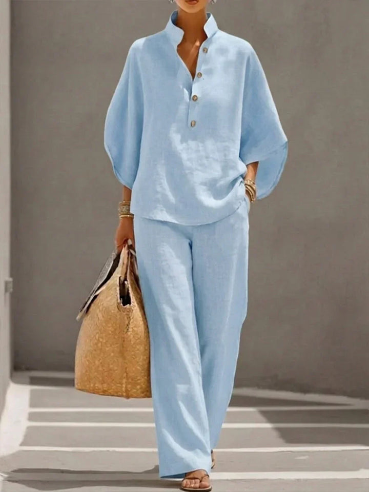 Women's Batwing Sleeve Wide Leg Pants Set