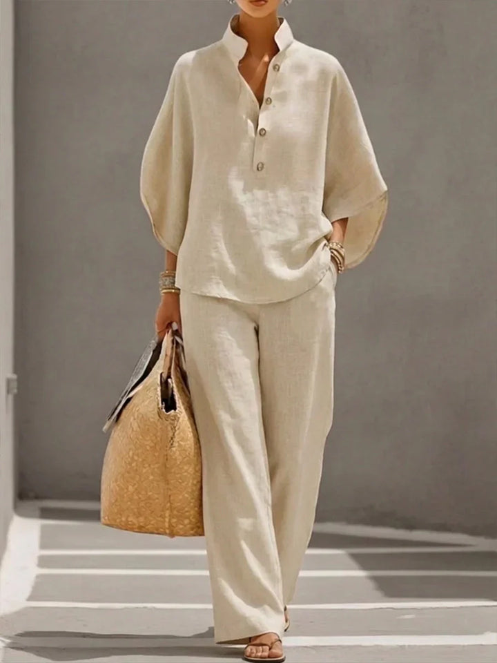 Women's Batwing Sleeve Wide Leg Pants Set