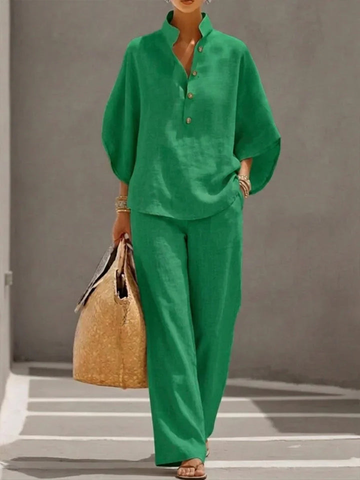 Women's Batwing Sleeve Wide Leg Pants Set