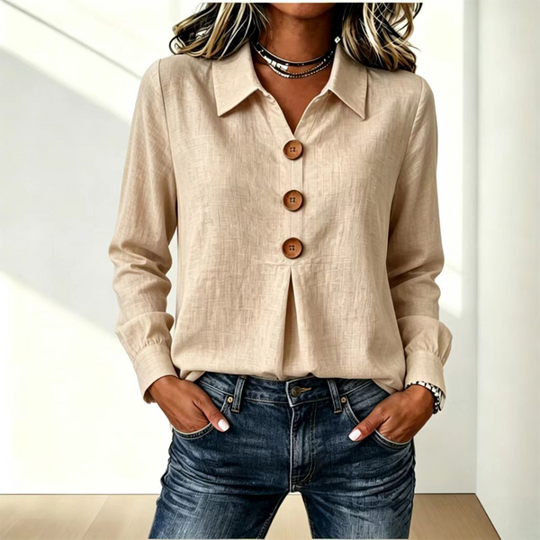 Women's Collared Button Front Blouse