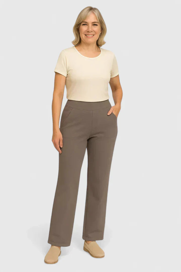 Women's Straight Leg Elastic Waist Pants