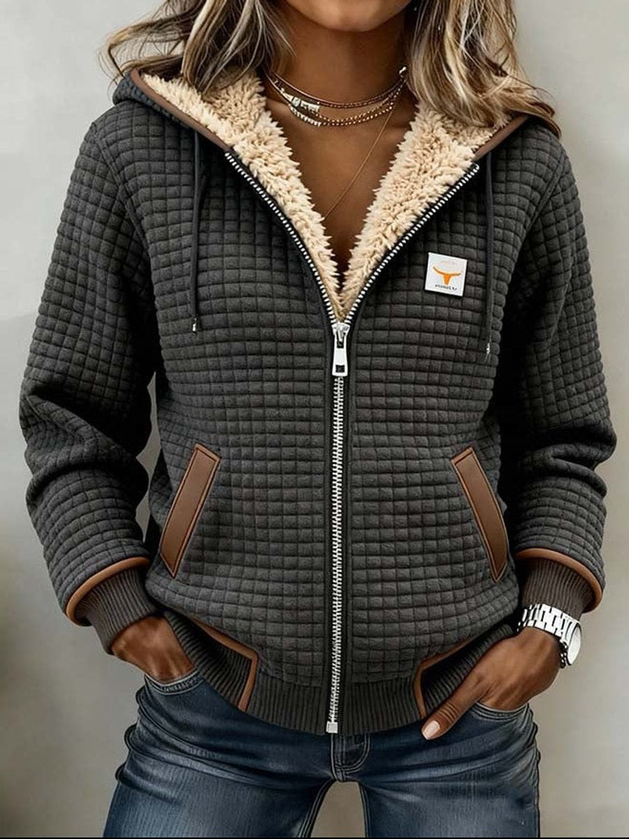 Women's Sherpa Lined Quilted Hooded Jacket