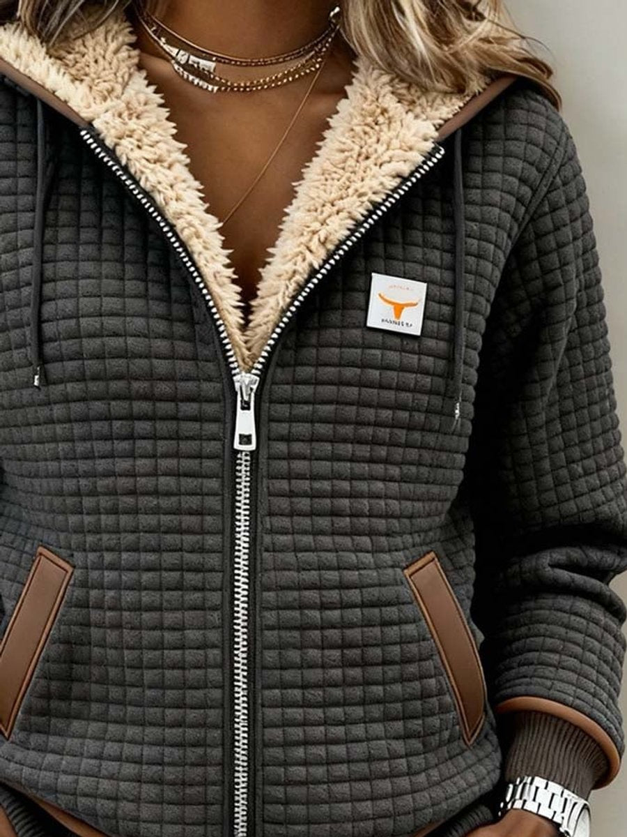 Women's Sherpa Lined Quilted Hooded Jacket